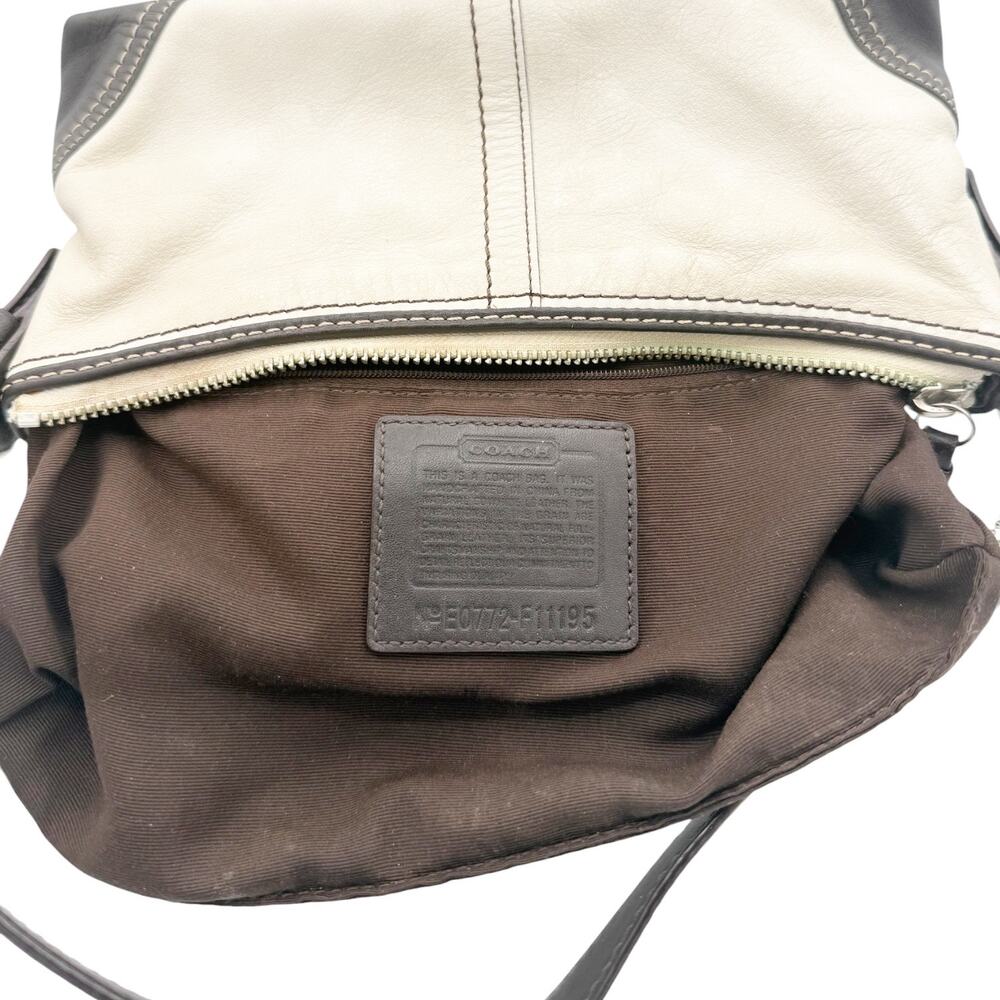 Coach 2007 Hamptons Cream Brown Leather Demi Baguette Mini Shoulder Bag F11195 - Picture 13 of 14
